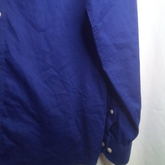 Izod Advantage Performance Mens M Button Up Shirt Long Sleeve Slim Fit Blue - Picture 7 of 14